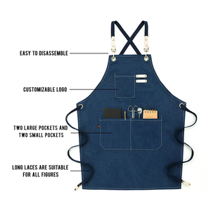 Tablier de chef de cuisine personnalisé pour barbecue Tabliers de cuisine en toile imperméable à <span class=keywords><strong>l</strong></span>'huile 100% coton pour hommes - Product Image 6