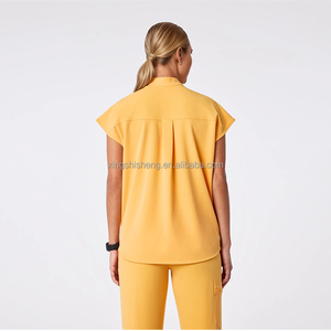 Uniformes de enfermería elásticos personalizados de fábrica, traje de uniforme de enfermera femenina, diseño de uniformes médicos, conjuntos de uniformes para mujeres con bolsillos - Product Image 2