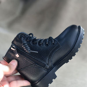 جلد البقر الأصلي ارتفاع الكاحل النمط الغربي أحذية للبنات الكورية الشتاء القطن قصير مسطح مع نعل مطاطي خفيف - Product Image 6