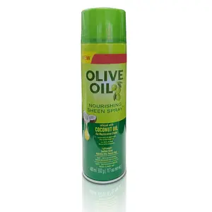 Stock prêt huile d'olive spray nourrissant salon professionnel brillance laque pour cheveux pour cheveux noirs