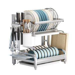 Home and Kitchen Accessories Organizer Foldable Dish Drying Rack Kitchen Counter Dish Drainers Rack Home Storage & Organization