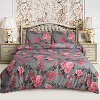 Ensemble de housse de couette 4 pièces en microfibre brossée tricotée moderne, taille King, avec draps imprimés, écologique, 300TC