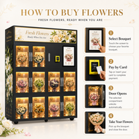 Boutique de fleurs automatisée 24h/24 et 7j/7, vente en gros de fleurs, distributeur automatique de fleurs intelligent européen, réfrigérateur automatique pour fleurs fraîches, distributeur automatique de fleurs à vendre