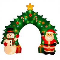 Arche gonflable de Noël avec lumières LED, Père Noël et bonhomme de neige, décoration d'entrée de jardin extérieur, pour fêtes commerciales et résidentielles, gonflable