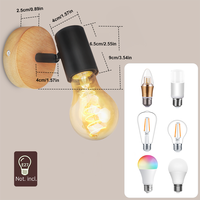 Support de lampe E27, spot LED pour plafond, corps en fer, design industriel, montage en surface, abat-jour noir, lampe murale pour chambre à coucher, salon