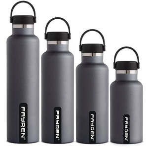 Logo personnalisé plusieurs tailles et couleurs bouteille d'eau à bouche Standard en acier inoxydable isolée sous vide avec couvercle flexible - Product Image 1