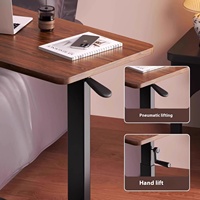 Bureau d'ordinateur portable réglable en hauteur pour télétravail, chariot mobile pliable pour PC, table d'appoint pour lit et canapé