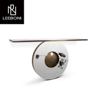 Inserts de meubles de salon personnalisés Table console décorative Table console en acier inoxydable Meuble de luxe lumineux pour villa