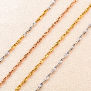 Collana a catena piatta a spirale in acciaio inossidabile da 1,5 mm/2 mm/2,5 mm, colore argento/oro/rosa, <span class=keywords><strong>per</strong></span> donna e uomo, idea regalo. - Product Image 4