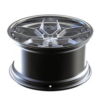 Nuevas llantas de aleación de aluminio forjado 6061 T6 Geruida Gloss Black Polished Lip Multi Spoke, prensadas a 12000T, con certificación TUV/JWL/VIA S4-00004, de 18 a 24 pulgadas.