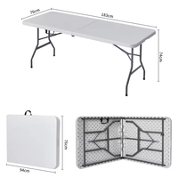 Table pliante rectangulaire blanche moderne pour les réunions en plein air Cours Parcs Home Bars-Mobilier d'extérieur en plastique durable