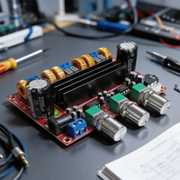 Carte d'amplification numérique 2.1 canaux JYWD, largeur 100x70mm, 2x50W+100W, tension DC12V-24V, module d'amplification audio