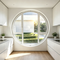 Ventanas Fijas Circulares de Aluminio para Exteriores con Persianas Enrollables Horizontales de Acero Inoxidable Resistentes al Viento para Fachada de Villa