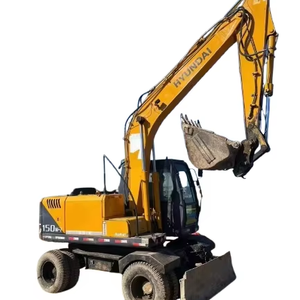 Excavatrice diesel hydraulique de roue de HYUNDAI 150W-7 utilisée par original de taille moyenne avec l'excellent prix bas de condition de travail en vente - Product Image 1