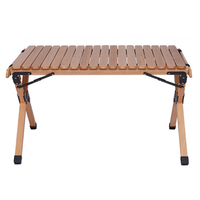 Table de camping pliante portable en bois de hêtre pour pique-nique, mobilier d'extérieur professionnel pour villa chinoise, 80x52x46/56 cm