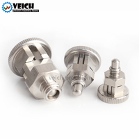 VCN213 VEICH Mini poussoir indexable en acier inoxydable avec bouton autobloquant et ressort rétractable pour fixation de positionnement
