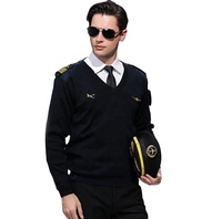 Pull-over sport personnalisable grande taille pour homme, col en V, en nylon/acrylique, respirant, anti-boulochage, style pilote, collection automne