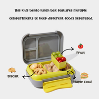 Individuell Bedruckte Auslaufsichere Wärmeisolierende Tragbare Plastik-Bento-Box mit Griff, 1200ml, BPA-frei, für Schulkinder