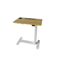 Table d'appoint à café en bout rustique moderne Bureau de levage réglable en hauteur mobile avec roulettes pour bureau ou étude
