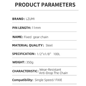 <span class=keywords><strong>Cadena</strong></span> IZUMI para <span class=keywords><strong>Bicicleta</strong></span> de Piñón Fijo 1/2' x 1/8' 100L de una Sola Velocidad para Ciclismo en Pista y <span class=keywords><strong>Fixie</strong></span> - Product Image 6