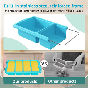 Contenants alimentaires réutilisables OEM ODM empilables sans BPA, boîtes de conservation en silicone pour soupes et <span class=keywords><strong>super</strong></span> cubes pour la préparation des repas et les boîtes à lunch - Product Image 2