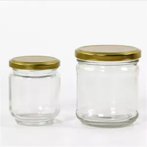 wholesale aluminum lid round empty large 200ml airtight pickle glass jar price Food Storage Container Spice Jar