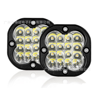 ไฟสี่เหลี่ยม 4 แถว 16 ดวง LED สำหรับรถออฟโรด รถบรรทุก รถจักรยานยนต์ หลอดไฟ LED DC - Product Image 2