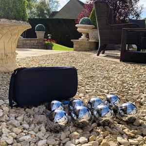 Set <span class=keywords><strong>de</strong></span> <span class=keywords><strong>Pétanque</strong></span> 8 <span class=keywords><strong>Boules</strong></span> en Acier Inoxydable 72mm, Haute Résistance, Durable, Argent, avec Sac en Polyéthylène et Emballage Carton - Product Image 2