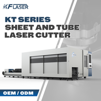 Hochleistungs-Laser-Schneidemaschine für Bleche und Rohre mit Schutzgehäuse CNC-Metallplatten- und Rohrschneider mit 2 Spannzangen