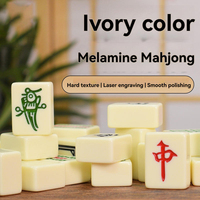 Tuiles de Mahjong en Mélamine Ivoire Poli, Solides, pour Jeu Complet, Kit de Divertissement pour Fêtes et Tables de Maison