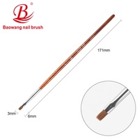 Prix de gros Manche en bois rouge et cheveux en nylon PP Mini pinceau angulaire de haute qualité par le fournisseur de brosses à ongles BW19-7