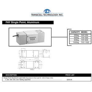Sensor de pesaje de punto único VEIDT W para plataforma de pesaje transmisional American Transcell FAY-635kg, FAY-1000kg - Product Image 3