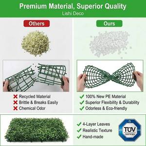 Rollo de Césped de Boj <span class=keywords><strong>Artificial</strong></span> Anti-UV de 100x300cm, Panel de Malla Sintética, Cubierta de Pared con Plantas Verdes para Interior y Exterior - Product Image 4
