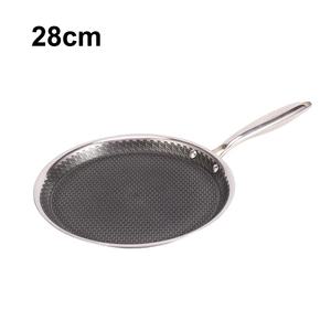 Sartén para Pizza y Huevos de Acero Inoxidable 304 de 28 cm con Diseño Ahorrador de Espacio, Grosor de 2.2 mm, Tipo Panal, Comercial - Product Image 6