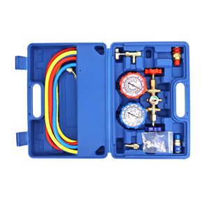 Kit de herramientas de carga de refrigerante para aire acondicionado con manómetro doble R134a para reparación de aire acondicionado de automóviles - Product Image 3