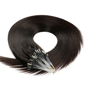 Extensions de cheveux Microlink, micro-boucles, cheveux humains, doux, extensions de cheveux humains naturels, noir naturel, sans chaleur, lisses et soyeux - Product Image 2