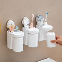 Boîte de rangement murale multifonctionnelle en plastique recyclé avec ventouse pour salle de bain, organisateur d'objets divers, support pour brosse à dents