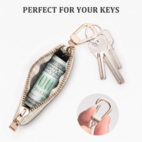 Porte-monnaie court et portable en similicuir JIANJI pour femme avec fermeture éclair, porte-cartes de crédit et porte-clés