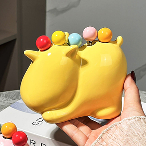 Cute Cartoon Unicorn Ceramic Storage Jar Small Fork Dinnerware with Attractive Color