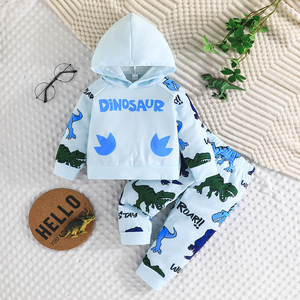 ชุดเซ็ตเสื้อแขนยาวลายสัตว์ 2 ชิ้น สไตล์ลำลองสำหรับเด็กผู้ชาย ขายส่งสำหรับฤดูใบไม้ร่วง - Product Image 1