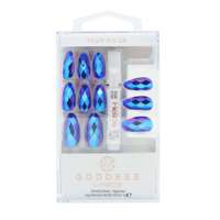 HGOD0028 GODDESS par Helios – Faux ongles longs carrés faits à la main, prêts à poser, ensemble de capsules d'ongles tendance pré-dessinées