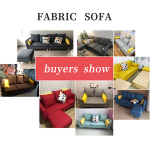 أريكة حديثة من القطن والكتان بثلاثة مقاعد، أريكة رخيصة، أثاث غرفة المعيشة، أريكة داخلية على شكل حرف L - Product Image 4