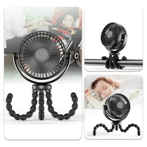 Ventilateur de poussette portable mini rechargeable 360° °   Trépied flexible rotatif pour une meilleure circulation des air conditionnés dans les sièges de voiture, en plastique - Product Image 3