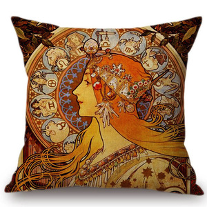 Housse <span class=keywords><strong>de</strong></span> coussin avec peinture du <span class=keywords><strong>baiser</strong></span> <span class=keywords><strong>de</strong></span> <span class=keywords><strong>Gustav</strong></span> <span class=keywords><strong>Klimt</strong></span>, motif doré vintage, taie d'oreiller décorative, peinture à l'huile <span class=keywords><strong>de</strong></span> Van Gogh, taie d'oreiller carrée - Product Image 3