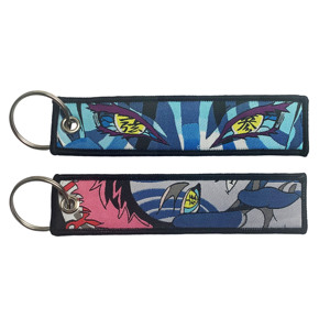 Porte-clés brodé personnalisé Demon Slayer Kamado Nezuko avec logo tissé, pour voiture, moto, sac à dos - Product Image 3