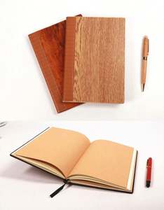 2025 personalizado promocional de madera de roble A5 Eco diario diarios cuaderno de cuero juego de regalo de negocios con bolígrafo - Product Image 4