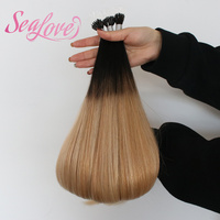 Ekstensi Rambut Manusia Tip Nano Plastik Lurus Berkualitas Tinggi, Double Drawn, Virgin Cuticle-Aligned, Fleksibel, F-tip, Laris Manis
