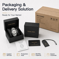 Reloj de Cuarzo para Hombre, Edición Limitada, Resistente al Agua, Cronógrafo, Acero Inoxidable, Cristal de Zafiro, Diseño Simple