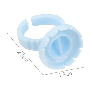 Anneaux adhésifs jetables en plastique rose, bleu, or, noir, support pour recourbe-cils, gobelet à fleurs, recourbe-cils - Product Image 4