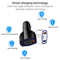 Vente chaude LED Double Port Portable QC3.0 Rapide 2 Port Chargeur USB PD Chargeur De Voiture Charge Rapide Voiture Téléphone Adaptateur pour iPhone